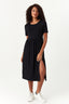 Black Side Split T-Shirt Dress