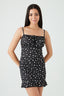 Mono Ditsy Print Milkmaid Dress