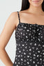 Mono Ditsy Print Milkmaid Dress