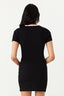 Mono Short Sleeve Trim Detail Rib Bodycon Dress - Select Fashion