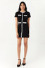 Mono Short Sleeve Trim Detail Rib Bodycon Dress - Select Fashion
