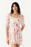 Neutral Floral Chiffon Ra Ra Dress - Select Fashion