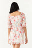 Neutral Floral Chiffon Ra Ra Dress - Select Fashion