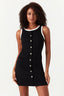 Mono Pocket Detail Rib Mini Bodycon Dress