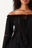 Black Crochet Trim Bardot Blouse