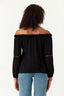 Black Crochet Trim Bardot Blouse