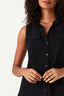 Black Double Pocket Sleeveless Viscose Shirt
