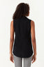 Black Double Pocket Sleeveless Viscose Shirt