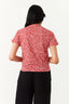Multi Allover Flower Tie Front Tee - Select Fashion