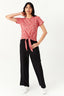Multi Allover Flower Tie Front Tee - Select Fashion