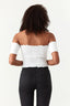 Optic White Shirred Detail Top