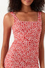 Red Printed Jersey Bodycon Dress