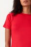 Red Textured Rib Tee