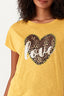 Mustard Leopard Heart Slub Tee