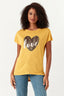 Mustard Leopard Heart Slub Tee