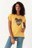 Mustard Leopard Heart Slub Tee