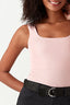 Nude Pink Square Neck Slinky Bodysuit