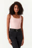 Nude Pink Square Neck Slinky Bodysuit