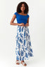 Coastal Blue Crepe Shoulder Top