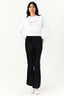 Black Velour Rib Flares - Select Fashion
