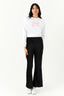 Black Velour Rib Flares - Select Fashion