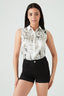 Black One Button Denim Short