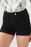Black One Button Denim Short