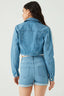 Light Wash One Button Denim Short