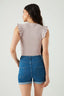 Mid Wash One Button Denim Short