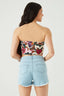 Bleach Wash Denim High Waisted Trashed Short