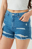 Light Wash Denim High Waisted Trashed Short