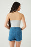 Light Wash Denim High Waisted Trashed Short