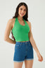 Green Basic Halter Neck Top