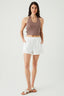 Suede Basic Halter Neck Top