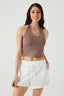 Suede Basic Halter Neck Top