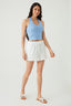 Blue Basic Halter Neck Top