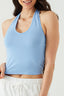 Blue Basic Halter Neck Top