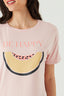 Nude Pink Be Happy Grown On Tee