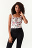 Multi Flower Butterfly Milkmaid Top