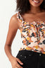 Multi Retro Flower Milkmaid Top