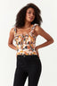 Multi Retro Flower Milkmaid Top