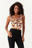 Multi Retro Flower Milkmaid Top