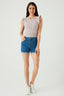 Cloudy Grey Frill Sleeveless Bodysuit