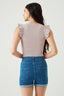 Cloudy Grey Frill Sleeveless Bodysuit