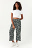 Multi Floral Textured Crop Trouser