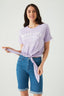 Lilac More Love Tie Front Tee