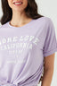 Lilac More Love Tie Front Tee