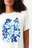Ivory Blue Flower Foil Tee