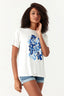 Ivory Blue Flower Foil Tee