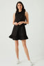 Black Sleeveless Poplin Shirt Dress